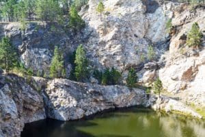 Body of water and rocks